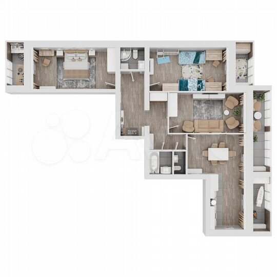 3-к. квартира, 119,2 м², 1/8 эт.