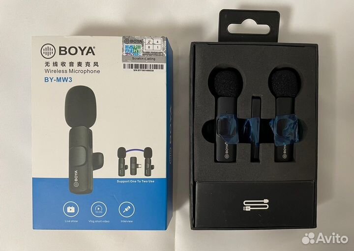 2в1 Петличный микрофон Type-C Boya wm-6