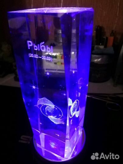 Хрустальный монолит со знаками зодиака