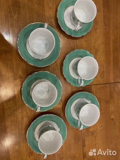 Сервиз чайный Leander 1907 зеленый 6 пар фарфор