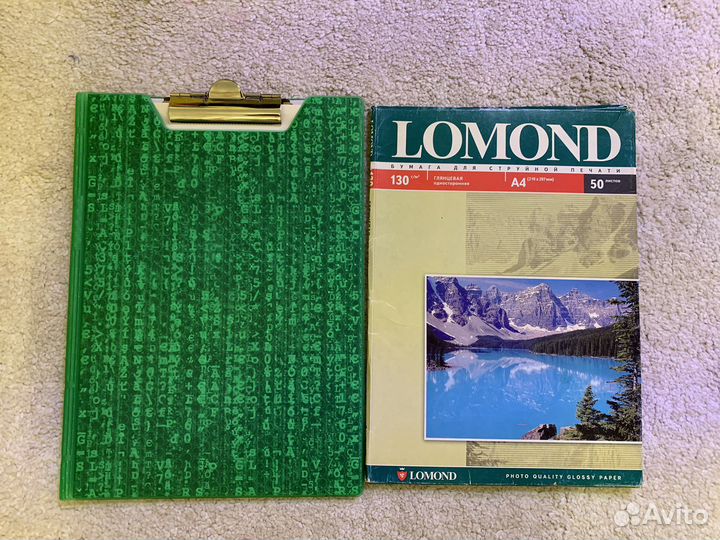 Фотобумага Lomond, папка-прищепка для бумаги