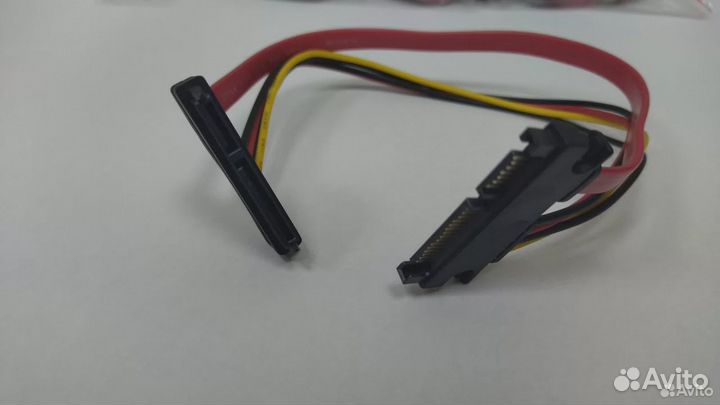 Кабель SATA (22pin) 7pin+15pin Male - Female, 30см