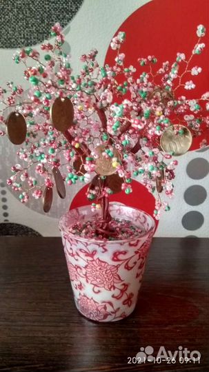 Денежное дерево из бисера