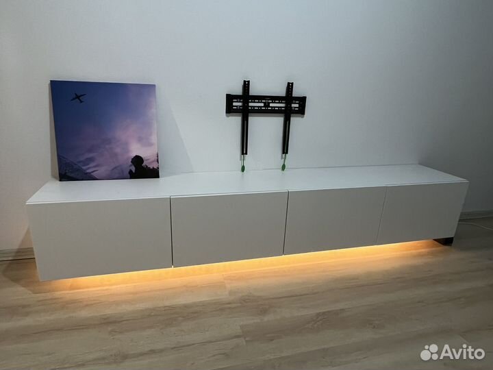 Подвесная тумба IKEA под тв с подсветкой