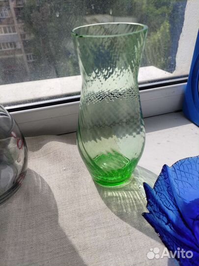 Вазы из цветного стекла СССР