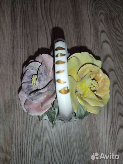 Корзинка с цветами фарфор Румыния ручная работа