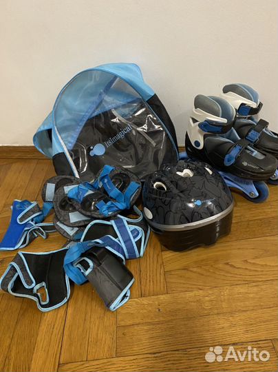 Детские ролики и защита, шлем