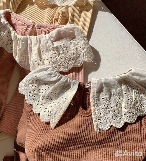 Лонгслив для девочки в рубчик с воротником р116/12