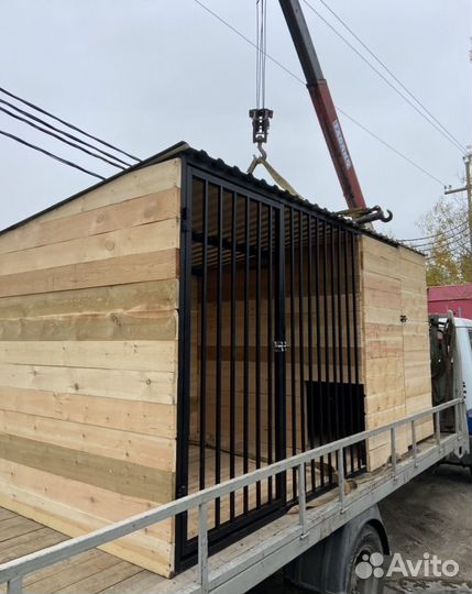 Теплый вольер для собак с зимником