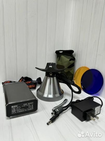 Фонарь налобный шахтерский KM-211 20W+5W LED/2A