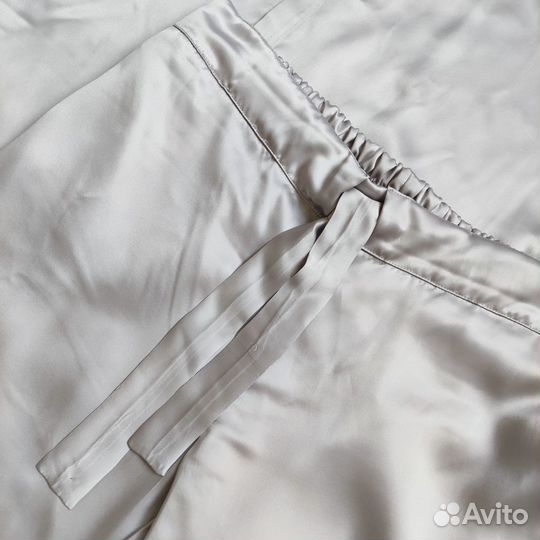 Пижама из натурального шёлка, мужская, серебристая