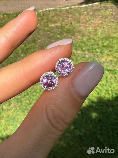 Новые пусеты с не облагороженными сапфирами