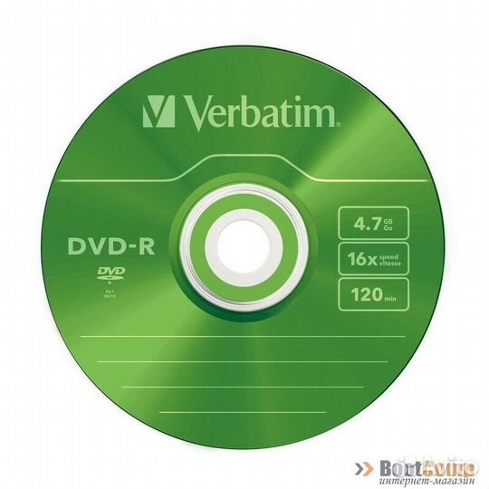 Оптический диск DVD-R 4.7Gb Verbatim 16X Slim Case