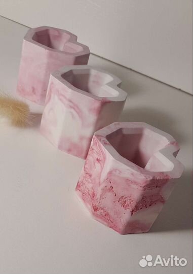 Гипсовый подсвечник / кашпо для мха, сухоцветов