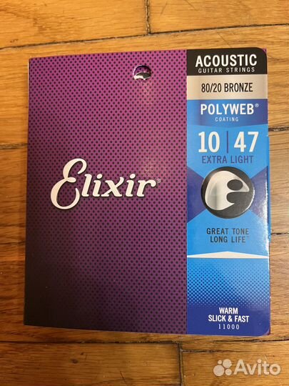 Струны Elixir Акуст nanoweb Phosphor,80/20 10-47