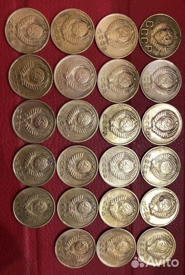 Монеты номиналом 3 копейки. 1948-1991