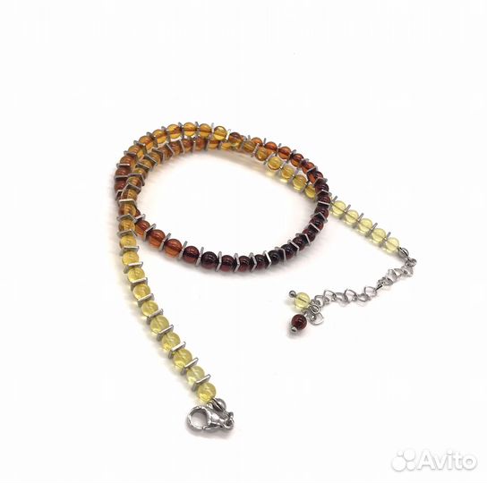 Чокер из янтаря и стали