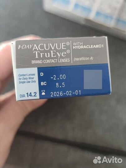 Линзы 1 DAY acuvue trueye (- 2)