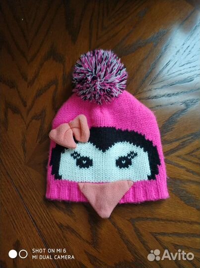 Шапка зимняя детская для девочки р.46-48