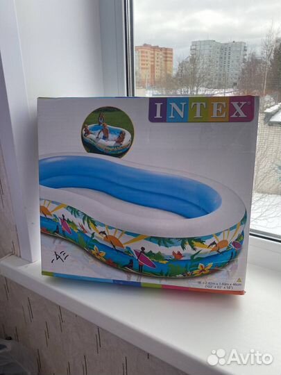 Надувной бассейн Intex 262/160/46 новый