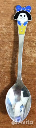 Серебряная чайная (детская) ложка с эмалью(2). 925