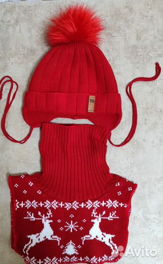 Комплект зимний шапка и снуд 47-50