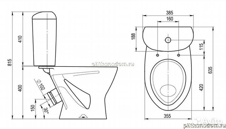 Santeri Версия 1P4033S0000BF Унитаз-компакт (комфорт)