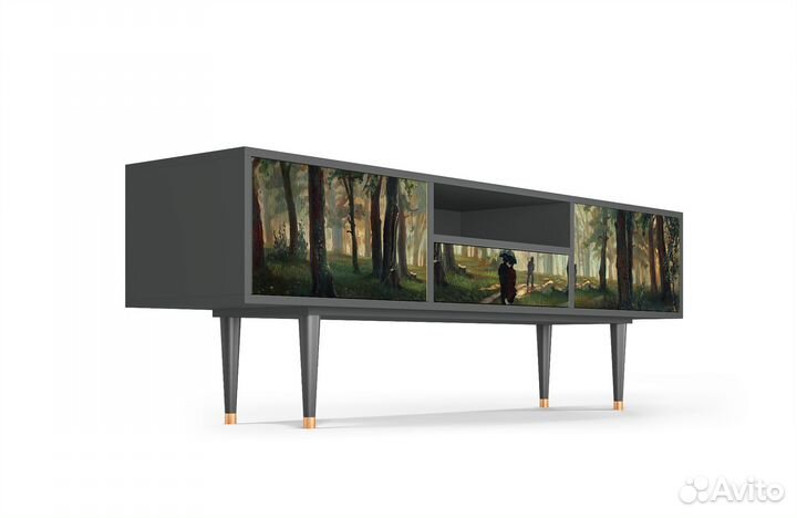 Тв-тумба T6 - Антрацит - Rain in the Oak Forest