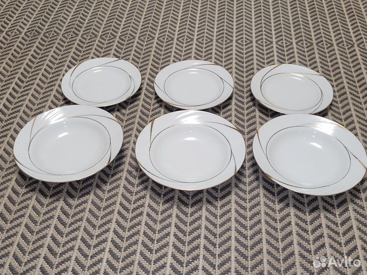 6 тарелок (Добрушский фарфоровый завод, Беларусь)