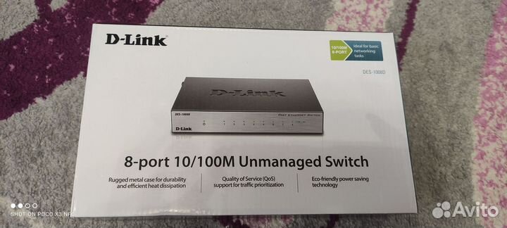 Коммутатор D- Link Des-1008D 8*10/100BaseTx
