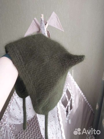 Шапка чепчик с ушками женская