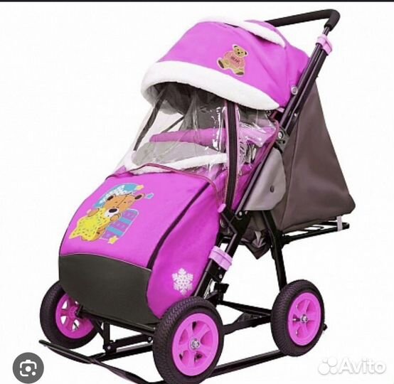 Новые санки коляска Galaxy с большими колесами