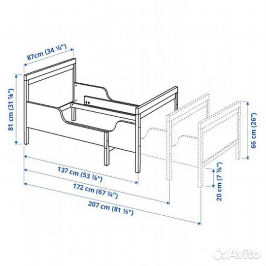 Детская кровать IKEA sundvik