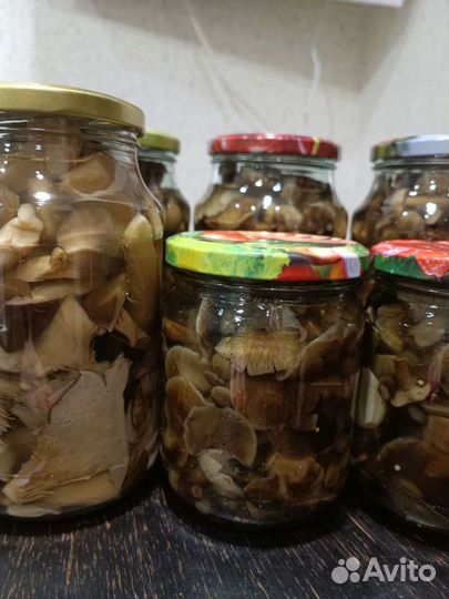 Грибы маринованные, сушёные. Опята, подосиновики