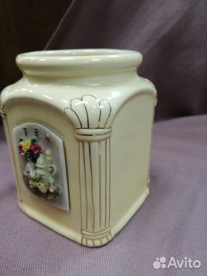 Банка для хранения сыпучих продуктов. Керамика. Ча