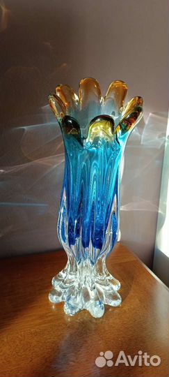 Ваза из цветного стекла Чехия