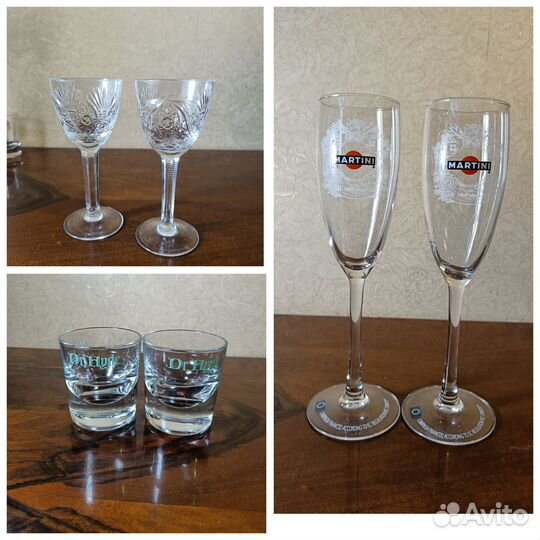 Пара бокалов для виски; шампанского; ликера