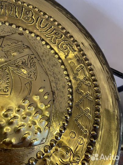 Антикварное панно/барельеф. Латунь. Германия