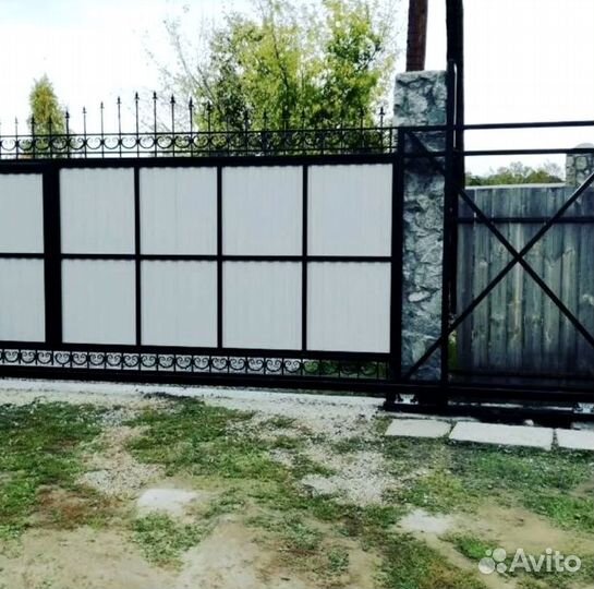 Ворота на заказ в коттедж 600*200