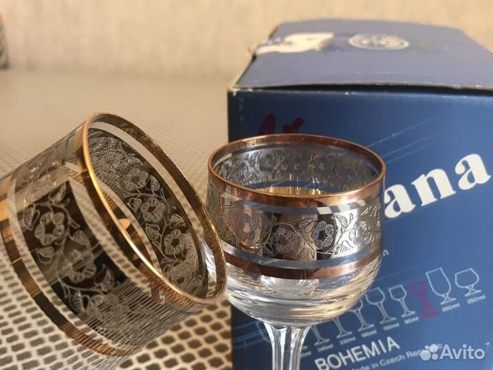 Хрустальные фужеры Чехия bohemia Diana