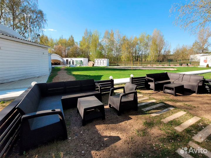 Садовая мебель из ротанга - диван угловой