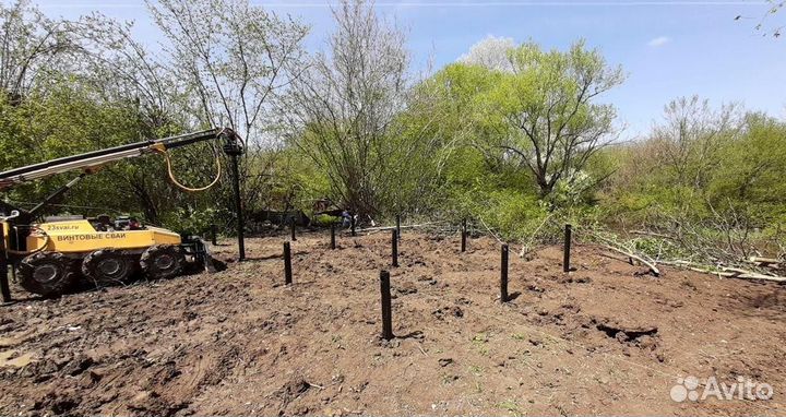 Установка Винтовых сваи