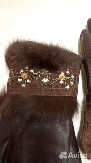 Перчатки женские, натур. кожа