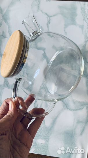 Чайник стеклянный новый 900 мл Китай заварочный