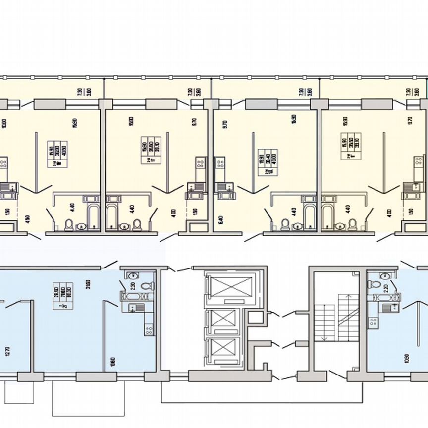 2-к. квартира, 80,3 м², 2/19 эт.