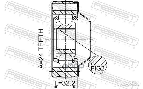 ШРУС карданного вала 24X80 hyundai terracan