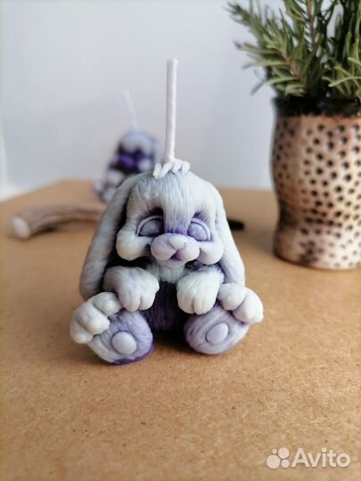 Свечи восковые ручной работы (Пасхальный кролик)