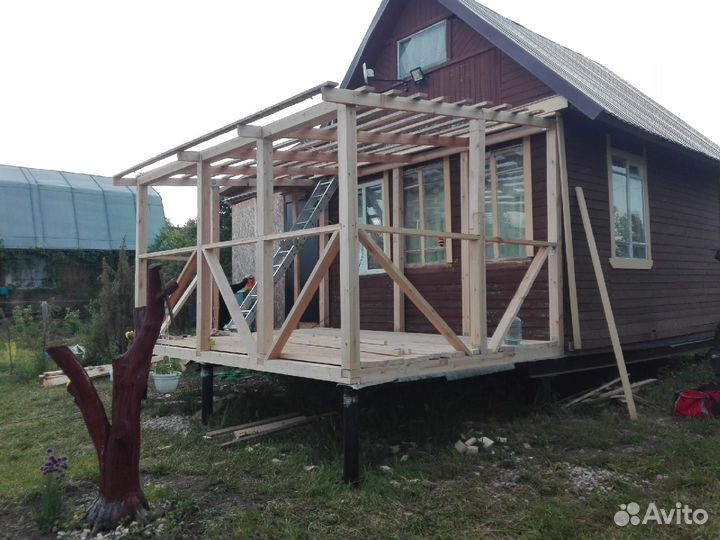 Хозблоки,терассы,пристройки,крыши,фасад,фундамент