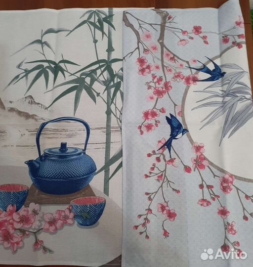 Набор кухонных полотенец из рогожки