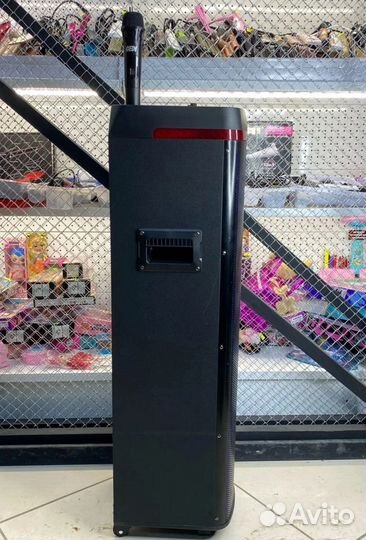 Супер мощная колонка 1200вт 2 unf микрофона 120см